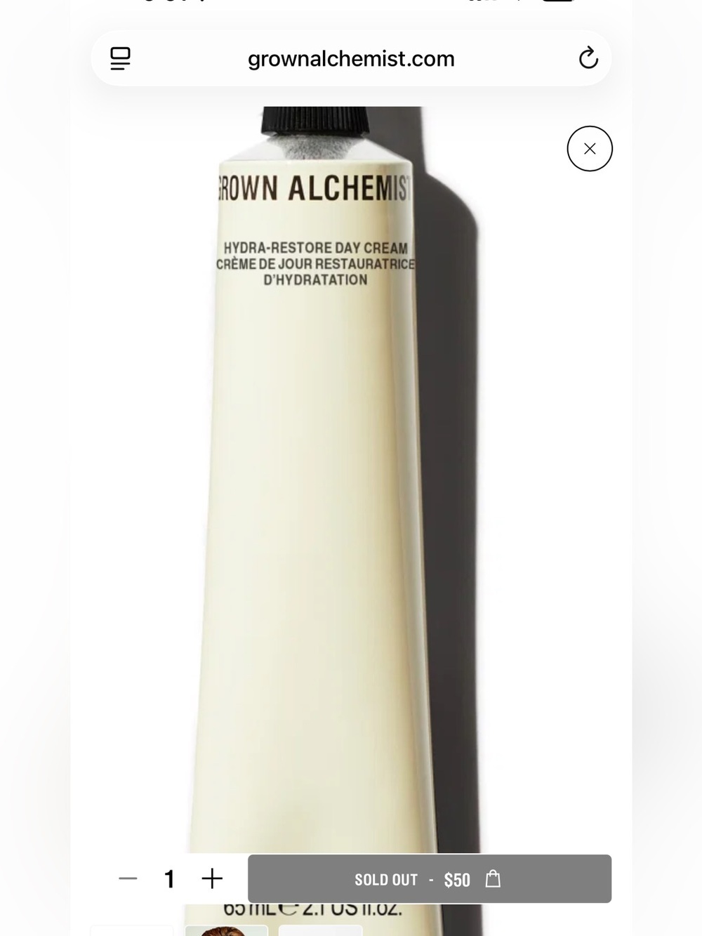 Grown Alchemist Hydra-Restore Day Cream *Sold Out* NWT Never opened